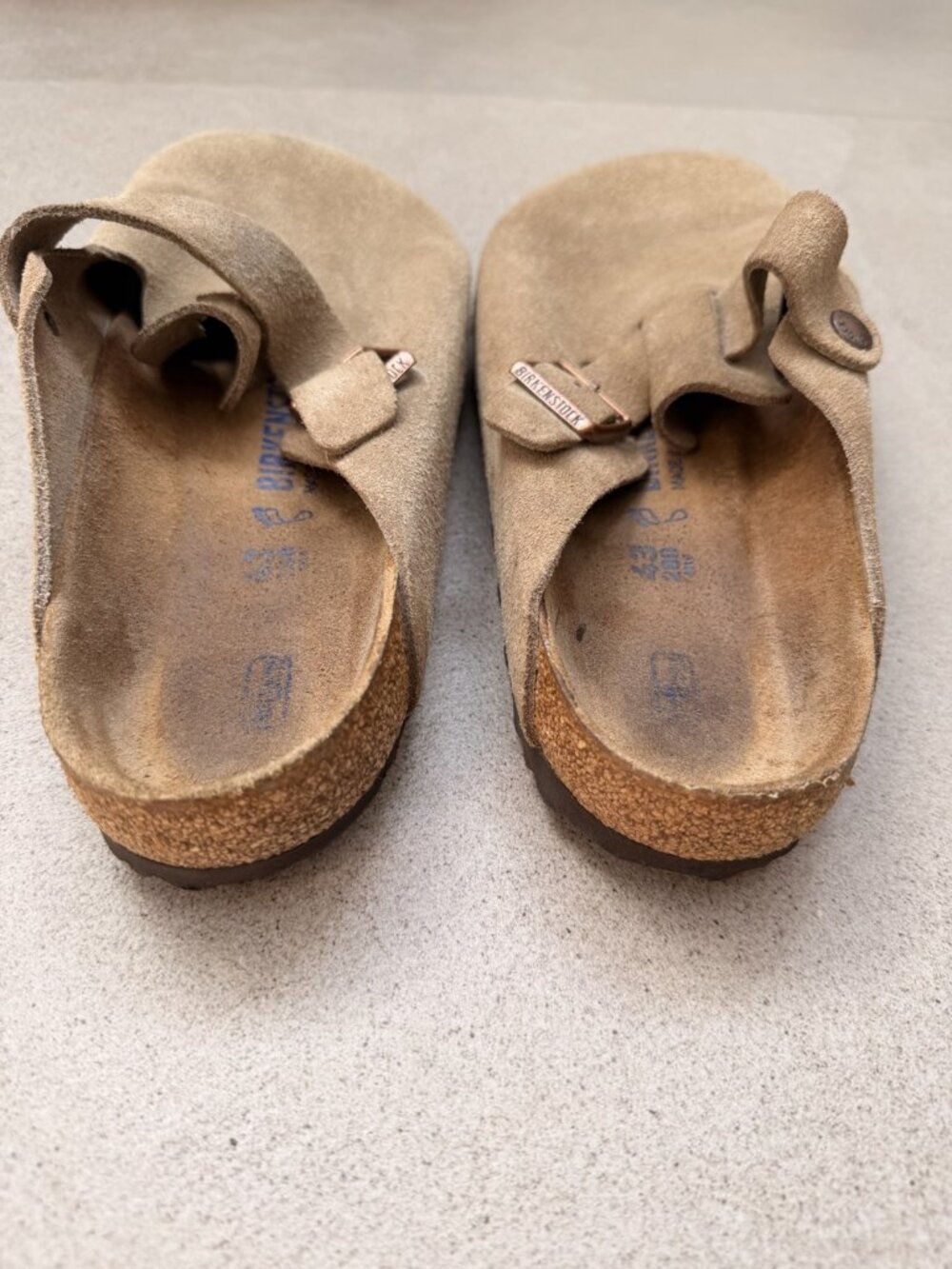 Birkenstock Boston Taupe Suede Clogs EU 43